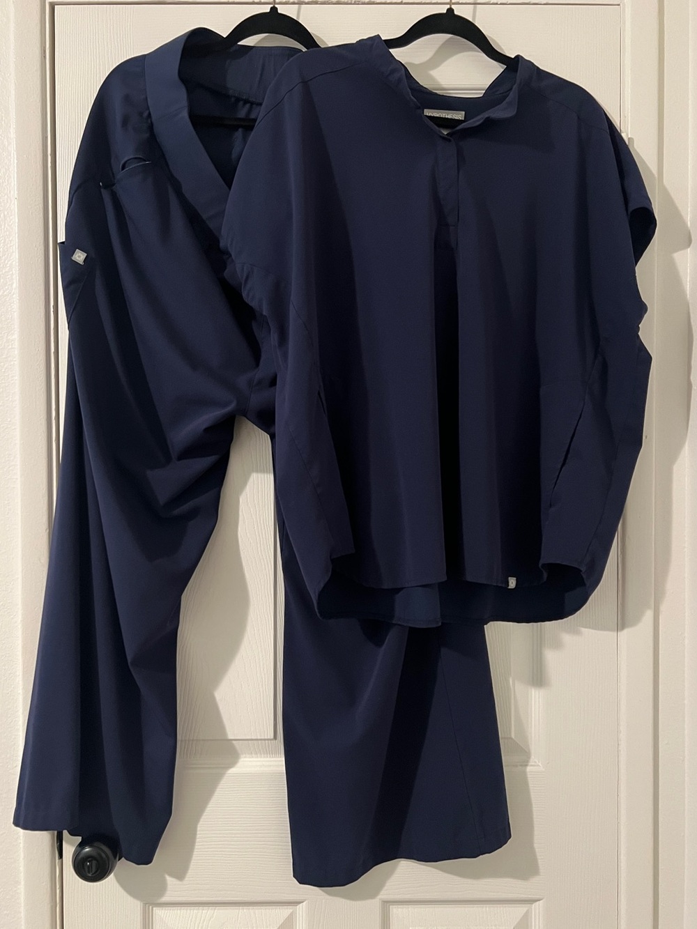Hypothesis Y-Band Wide Leg Scrub Pants Set Navy Blue Women’s 2X Petite Plus Size